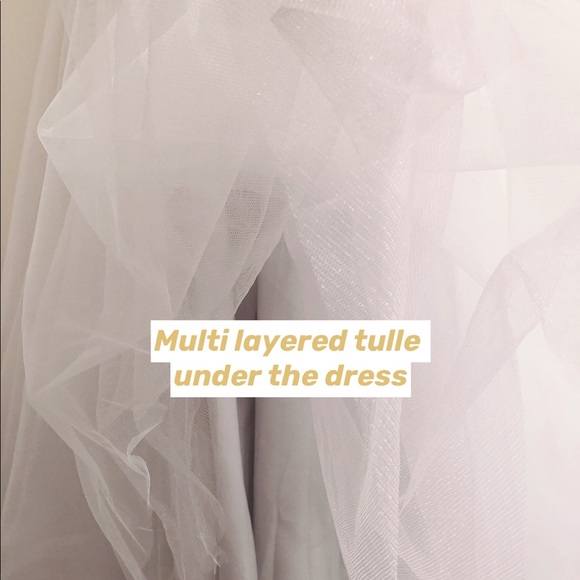 Chi Chi London Tulle Lace Prom Midi Dress - Grey - Picture 7 of 9